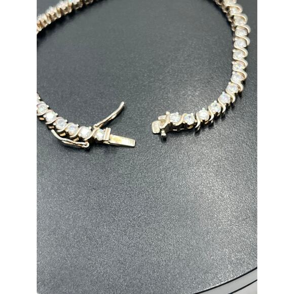 ROSS SIMON 925 Sterling SilverVintage Topaz Swirl CZ Tennis Bracelet Sz 7 - Picture 10 of 13